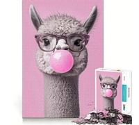 Puzzle Alpaga avec Chewing-Gum pour Adultes,1000 pièces,Jeu Stimulant l'esprit,pièces précises et sans Couture,activité relaxante à Faire en Groupe à l'intérieur (50x75cm)