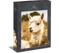 Puzzle « Alpaga Blanc » ¿ Motif Animal Idyllique Dans La Nature, Puzzle Alpaga 1000 Pièces Sur La Prairie Estivale ¿ Photographie Animale Exigeante
