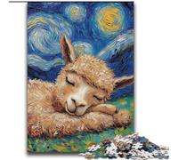 Puzzle Alpaga Ciel Nocturne 2000 Pièces pour Adultes et Adolescents, Jeu de Famille Stimulant avec Affiche et Fiche de Questions (70x100cm)