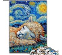 Puzzle Alpaga Ciel Nocturne pour Adultes et Ados, 1000 pièces, Jouets Éducatifs et Familiaux, avec Affiche et Fiche de Questions Assorties (50x75cm)