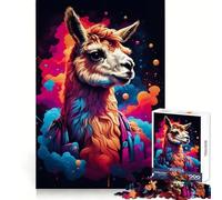 Puzzle Alpaga Coloré 1000 Pièces pour Adolescents Stimulation Cognitive, Loisirs Calmes et Idée Cadeau de Noël (50x75cm)