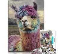 Puzzle Alpaga Coloré 1000 Pièces pour Adultes, Jeu de Rôle et de Famille, Décoration Murale, Cadeaux d'anniversaire et de Noël Uniques 38x26cm