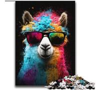 Puzzle Alpaga coloré avec Lunettes pour Adultes et Adolescents, 2000 pièces, Jeu Stimulant et interactif en Famille (70x100cm)