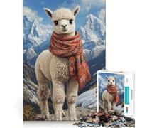 Puzzle Alpaga dans Les Montagnes 1000 Pièces Stimulation Cognitive Amusant Pièces Découpées Nettes et sans Bavures Jouet de Loisirs d'Intérieur pour Les Fêtes (38x26cm)