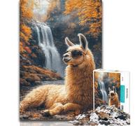 Puzzle Alpaga d'automne 1000 pièces pour Adultes et Adolescents, Jouets éducatifs et éducatifs pour la Famille, pour renforcer l'amour Entre Couples, 26x38cm
