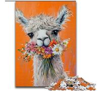 Puzzle Alpaga Fleur 1000 pièces pour Ados, Jeu Stimulant, idéal comme Cadeau pour Toute la Famille (26x38cm)