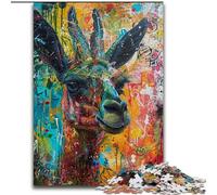 Puzzle Alpaga Graffiti 1000 pièces pour Adolescents, Jeu Stimulant, décoration Murale, Cadeaux d'anniversaire et de Noël Uniques (50x75cm)