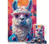 Puzzle Alpaga Lama 1000 Pièces pour Adolescents Développe la Réflexion et la Conscience Idée Cadeau de Noël (38x26cm)