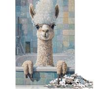 Puzzle Alpaga pour l'heure du Bain, défi Difficile, Puzzle en Carton 100% recyclé pour Enfants à partir de 12 Ans, Cadeaux d'halloween, 1 000 pièces (75 x 50 cm)