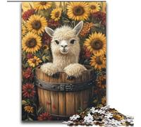 Puzzle Alpaga Tournesol pour Adolescents 2000 pièces, Art Intéressant, Réduction du Stress, Liste de Souhaits avec Père Noël (14 Ans) (70x100cm)