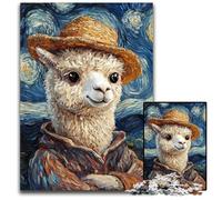 Puzzle Alpaga Van Gogh 1000 pièces pour Adultes, Jeu Familial interactif, pour Les fêtes, Jeu d'activités familiales 50x75cm/19,68x29,52 Pouces