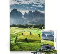 Puzzle Alpe Di Siusi au Lever du Soleil pour Adolescents, 1000 pièces, Casse-tête, détente agréable, Bords Lisses, Cadeau de Noël idéal (38x52cm)