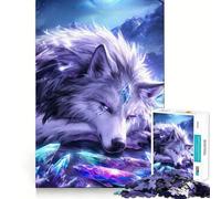 Puzzle Alpha des Loups de l'Anime pour Adultes 1000 pièces Jeu de Stimulation mentale Pièces précises et sans Couture Activité relaxante en Groupe à l'intérieur (50x75cm)