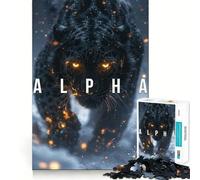 Puzzle Alpha Panther pour Adultes,1000 pièces,Jeu de Stimulation Cognitive,sans Espace,Assemblage précis,Cadeau d'anniversaire,Casse-tête (50x75cm)