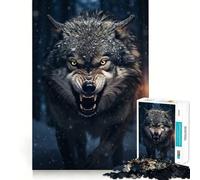 Puzzle Alpha Wolf 1000 pièces Jeu de logique et de réflexion Découpe Experte Artisanat de qualité Exercice Mental Calme à Faire à la Maison (38x52cm)
