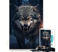 Puzzle Alpha Wolf pour Adolescents,1000 pièces,Jeu de réflexion,découpe Laser pour Un Assemblage Parfait,Exercice Mental Calme à la Maison (50x75cm)