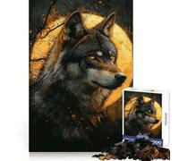 Puzzle Alpha Wolf sous la Pleine Lune pour Adolescents, 1000 pièces, Concentration mentale, détente, (50x75cm)