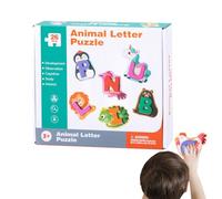 Puzzle Alphabet - 26 Pièces Puzzle Jigsaw avec Lettres Et Animaux,Jeux d'Association pour Motricité Fine Jeu Imaginaire Petite Enfance Crèche Maternelle Maison