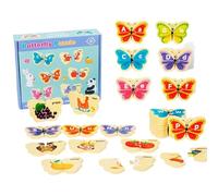 Puzzle alphabet animaux - Jouet éducatif en bois avec figurines d'animaux - Jouet éducatif pour promouvoir la motricité fine et la cognition à partir de 3 ans - Pour maternelle, voyage, cours