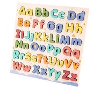 Puzzle Alphabet en Bois - Blocs en Bois, Puzzle en Forme de Chiffres en Woden résistant à l'usure, Jeu de société éducatif | Puzle pour adapté à l'école Maternelle avec Lettres majuscules et