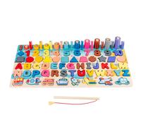 Puzzle alphabet en bois, formes magnétiques, nombres, avec canne à pêche, jouet éducatif pour l'apprentissage précoce des filles et des garçons. Puzzle alphabet, jouets d'apprentissage pour tout-