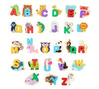 Puzzle Alphabet en Bois pour | Alphabets en Bois Animaux sans | Jigsaw À Thème Animaux pour Les D'âge 3+ | Apprentissage ÉDUCATIF Poet SAVILITÉ Moto