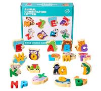 Puzzle Alphabet,Jouet Casse-Tête Animaux en Bois - Apprentissage Motricité Fine et Cognitive pour de 3 Ans et Plus - Voyage Salle de Classe ou Maison
