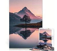 Puzzle Alpine Glow Reflection 1000 pièces pour Adultes, Stimulation Cognitive, détente, Assemblage Solide, Cadeau de Noël Chic (38x52cm)