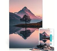 Puzzle Alpine Glow Reflection pour Adultes,1000 pièces,Jeu de Concentration mentale,découpe Laser de qualité supérieure,activité familiale Amusante en soirée (38x26cm)