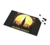 Puzzle Alpine Lights : un coucher de soleil serein à travers le cadre de la nature - Puzzle pour adultes (300 pièces)