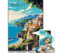 Puzzle Amalfi 1000 pièces pour Adultes et Adolescents, Jeu Familial Anti-Stress, défi Difficile, Collection d'artistes, Beaux-Arts 50x75cm