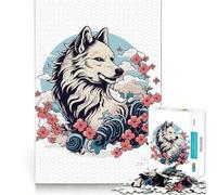 Puzzle Amaterasu Loup 1000 pièces Entraînement cérébral ludique Pièces précises et sans Couture Passe-Temps Fascinant pour Les Moments de détente (38x26cm)