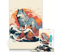 Puzzle Amaterasu Loup 1000 pièces Exercice Mental Amusant Pièces précises et sans Couture Un Moyen captivant de Passer Le Temps (38x52cm)