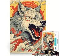 Puzzle Amaterasu Loup 1000 pièces Jeu de réflexion Amusant et Stimulant pour la Concentration Technologie de découpe Laser avancée Idéal pour Les Voyages (50x75cm)