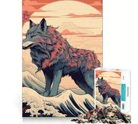 Puzzle Amaterasu Loup 1000 Pièces Jeu de Réflexion Pièces Précises à Assembler sans Couture Activité Amusante en Famille (38x26cm)
