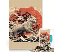Puzzle Amaterasu Loup 1000 pièces pour Adultes Entraînement cérébral ludique Pièces Robustes et aux découpes nettes Activité apaisante pour Une Pause mentale (38x26cm)