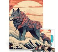 Puzzle Amaterasu Loup 1000 pièces pour Adultes,Jeu de résolution de problèmes,qualité Professionnelle,activité de Groupe relaxante en intérieur (50x75cm)