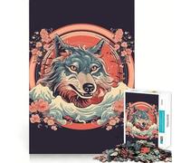 Puzzle Amaterasu Loup 1000 pièces pour Adultes Jeu d'exercice Mental Découpe de précision Bords Lisses Activité relaxante en Groupe à l'intérieur (50x75cm)