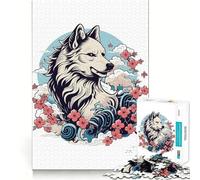 Puzzle Amaterasu Loup 1000 pièces Stimule la Concentration Jeu de réflexion Amusant et Technique de découpe Laser avancée Idéal pour Les Voyages (38x26cm)