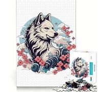 Puzzle Amaterasu Loup Adolescents 1000 Pièces Jeu de Mémoire Amusant Composants Robustes et découpés avec précision Jeu de Voyage Portable et Amusant (38x52cm)
