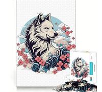 Puzzle Amaterasu Loup Adultes 1000 Pièces Jeu de Concentration mentale Découpe Laser de qualité supérieure Activité Amusante en Famille Le Soir (50x75cm)