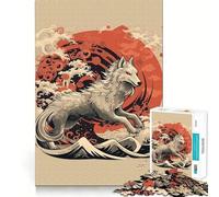 Puzzle Amaterasu Loup pour Adultes,1000 pièces,Jeu de réflexion et d'adresse,découpe de Haute précision,défi divertissant pour Les Loisirs (50x75cm)