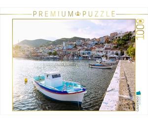 Puzzle · Ambiance du Soir dans Le Port de Pythagorion à Samos | Samos, la beauté des îles grecques · 1000 pièces · Format assemblé 64 × 48 cm · CALVENDO Puzzle