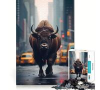 Puzzle American Bison 1000 pièces pour Adultes,Jeu Stimulant l'esprit,Surface Lisse sans bavures,Passe-Temps Fascinant pour Les Moments de détente (38x52cm)