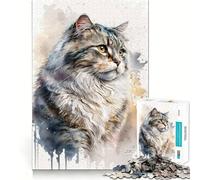 Puzzle American Curl Chat pour Adultes,1000 pièces,Jeu Stimulant l'esprit,pièces précises et sans Couture,activité relaxante à Faire en Groupe à l'intérieur (38x52cm)