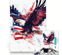 Puzzle American Eagle Aquarelle 1000 pièces pour Adolescents,Jeu de Train cognitif,sans Espace,Ajustement Parfait,Compact et Amusant pour Les Moments de Jeu en Famille (38x26cm)