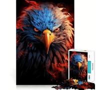 Puzzle American Eagle Pride Fire 1000 pièces Jeu cognitif Amusant Pièces Robustes et découpées avec précision Exercice Mental Calme à Faire à la Maison (38x26cm)
