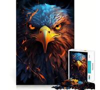 Puzzle American Eagle Pride Fire 1000 pièces Jeu cognitif Amusant Pièces Robustes et découpées avec précision Exercice Mental Calme à Faire à la Maison (38x52cm)