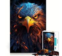Puzzle American Eagle Pride Fire 1000 pièces pour Adultes Entraînement cérébral Amusant Pièces Robustes et aux découpes nettes Activité apaisante pour Une Pause mentale (50x75cm)