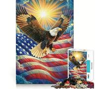 Puzzle American Eagle Soaring 1000 pièces Jeu de réflexion de qualité supérieure,découpé au Laser Exercice Mental Calme à Faire à la Maison (50x75cm)